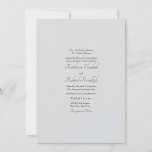 Invitation Simple Mariage Formel Gris Clair Un Lieu Mat
