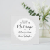 Invitation Simple Mariage Jour Argent Gris & Blanc (Debout devant)
