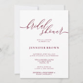 Invitation Simple Mariage Minimaliste Bourguignon (Devant)