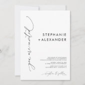 Invitation Simple Mariage minimaliste moderne noir et blanc (Devant)