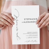 Invitation Simple Mariage minimaliste moderne noir et blanc