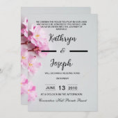 Invitation Simple Mariage minimaliste noir et gris (Devant / Derrière)