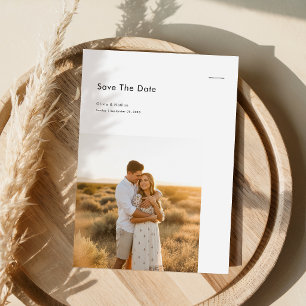 Invitation Simple Mariage Minimaliste Photo Noir & Blanc