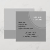 Invitation Simple Mariage Moderne Gris (Devant / Derrière)