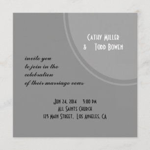 Invitation Simple Mariage Moderne Gris