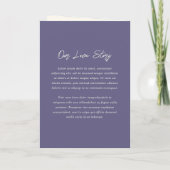 Invitation Simple Mariage Moderne Poussiéreux Violet (Dos)