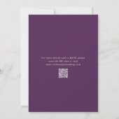Invitation Simple Mariage Moderne Violet Gras (Dos)