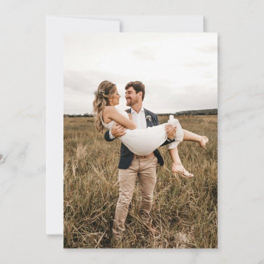 Invitation Simple Mariage Monogramme Classic Minimal QR Code (Dos)