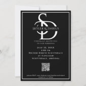 Invitation Simple Mariage Monogramme Classic Minimal QR Code (Devant)