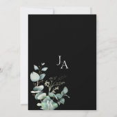 Invitation Simple Mariage Monogramme de Verdure d'Eucalyptus (Dos)