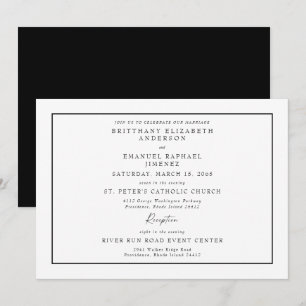 Invitation Simple Mariage N&B Sans Parents Indiqués