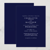 Invitation Simple Mariage Navy (Devant / Derrière)