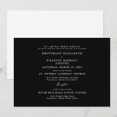 Invitation Simple Mariage Noir des Parents Élégant (Devant / Derrière)