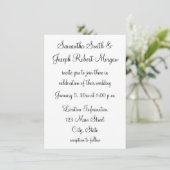 Invitation Simple Mariage Noir et Blanc (Debout devant)