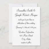 Invitation Simple Mariage Noir et Blanc (Devant)