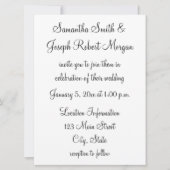 Invitation Simple Mariage Noir et Blanc (Devant)