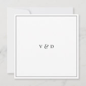 Invitation Simple Mariage noir et blanc minimal (Dos)