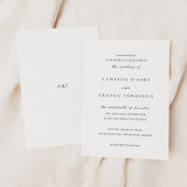 Invitation Simple Mariage noir et blanc propre