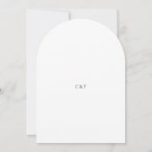 Invitation Simple Mariage noir et blanc propre (Dos)