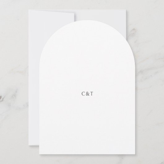 Invitation Simple Mariage noir et blanc propre (Dos)