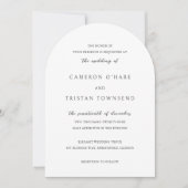 Invitation Simple Mariage noir et blanc propre (Devant)