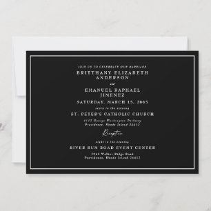 Invitation Simple Mariage Noir Sans Parents Indiqués