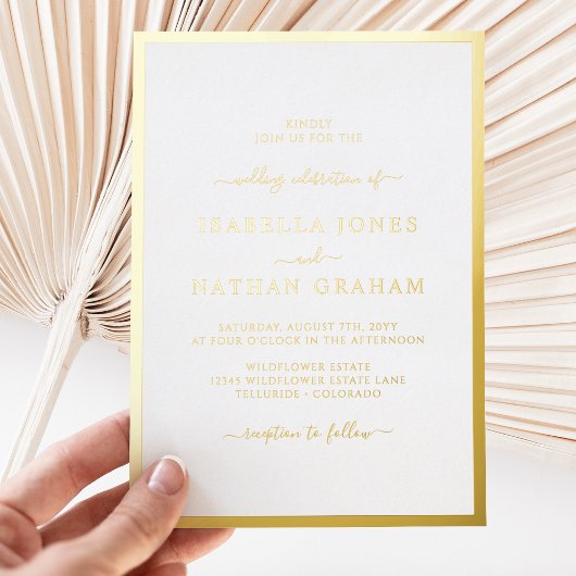 Invitation simple Mariage or Foil