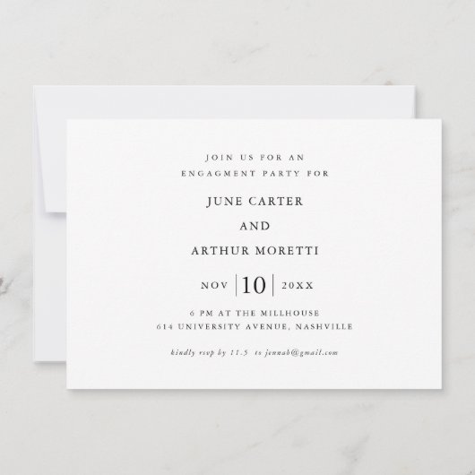 Invitation Simple Mariage photo (Dos)