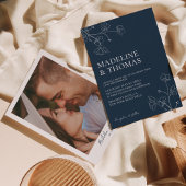 Invitation Simple Mariage photo bleu marine