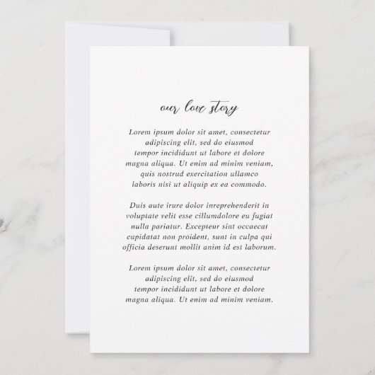 Invitation Simple Mariage photo moderne noir et blanc (Dos)