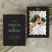 Invitation Simple Mariage photo moderne noir et blanc