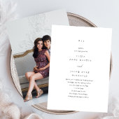 Invitation Simple Mariage photo Monogramme noir et blanc