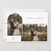 Invitation Simple Mariage photo rustique noir et blanc (Devant)