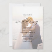 Invitation Simple Mariage Photo Superposé Noir & Blanc (Devant)