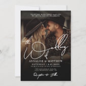Invitation Simple Mariage Photo Superposition Noir Et Blanc (Devant)