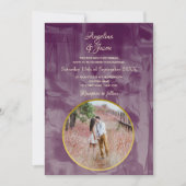 Invitation Simple Mariage Photo Violet (Devant)