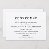 Invitation simple mariage reporté machine à écrire (Devant / Derrière)