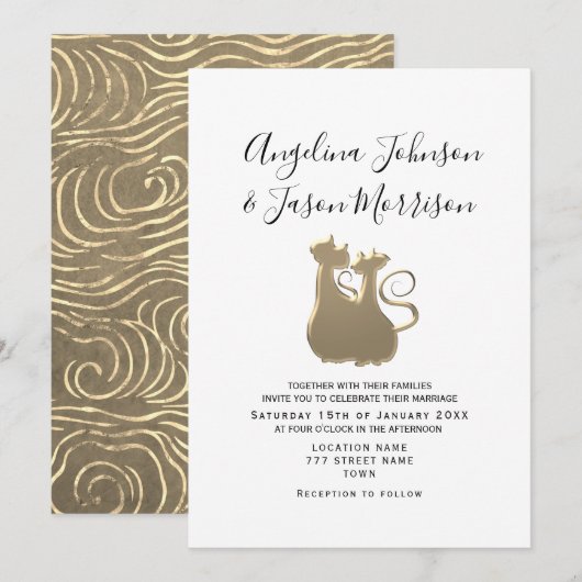 Invitation Simple Mariage Romantique (Devant / Derrière)