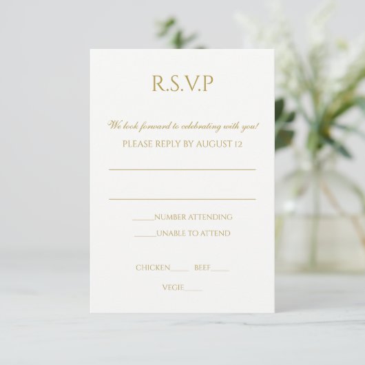 Invitation Simple Mariage RSVP PostCard (Debout devant)