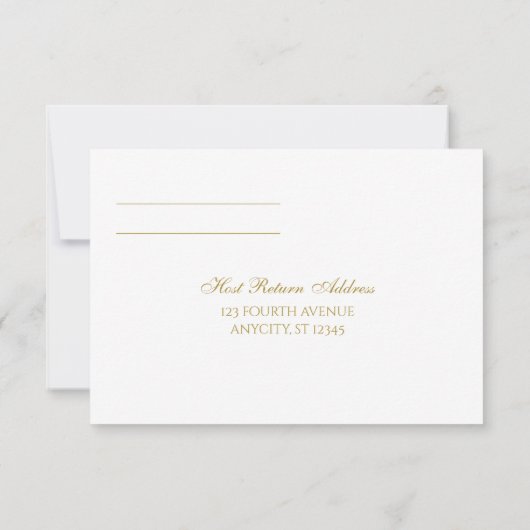 Invitation Simple Mariage RSVP PostCard (Dos)
