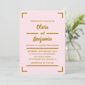 Invitation Simple Mariage Script Manuscrit Rose (Debout devant)