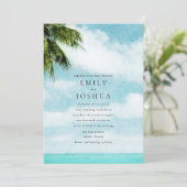 Invitation Simple mariage sur la plage (Debout devant)