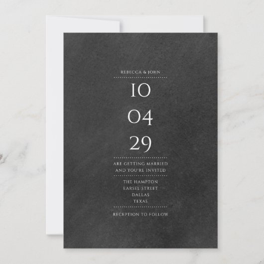 Invitation Simple Mariage Tableau Noir Date Spéciale Rustique (Devant)