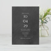 Invitation Simple Mariage Tableau Noir Date Spéciale Rustique (Debout devant)