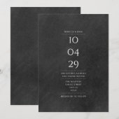 Invitation Simple Mariage Tableau Noir Date Spéciale Rustique (Devant / Derrière)