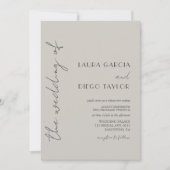 Invitation Simple mariage taupe (Devant)
