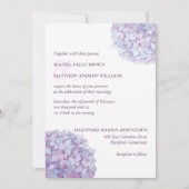 Invitation Simple Mariage tendance à l'hydrangée violette (Devant)