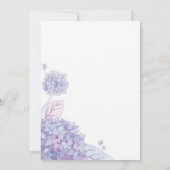 Invitation Simple Mariage tendance à l'hydrangée violette (Dos)