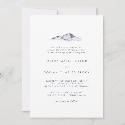 Invitation Simple Mariage traditionnel de montagne (Devant)