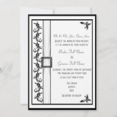 Invitation Simple mariage traditionnel noir et blanc (Dos)